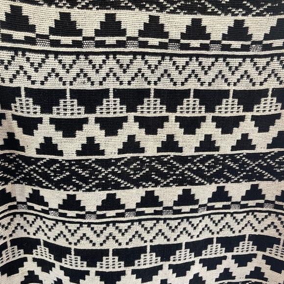 New Identity Black & White Patterned Cotton Jacket silver button southwestern - Picture 10 of 10